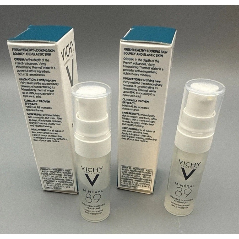 Lot of 2 New Vichy Mineral 89 Skin Fortifying Daily Booster 5ml each Travel Mini